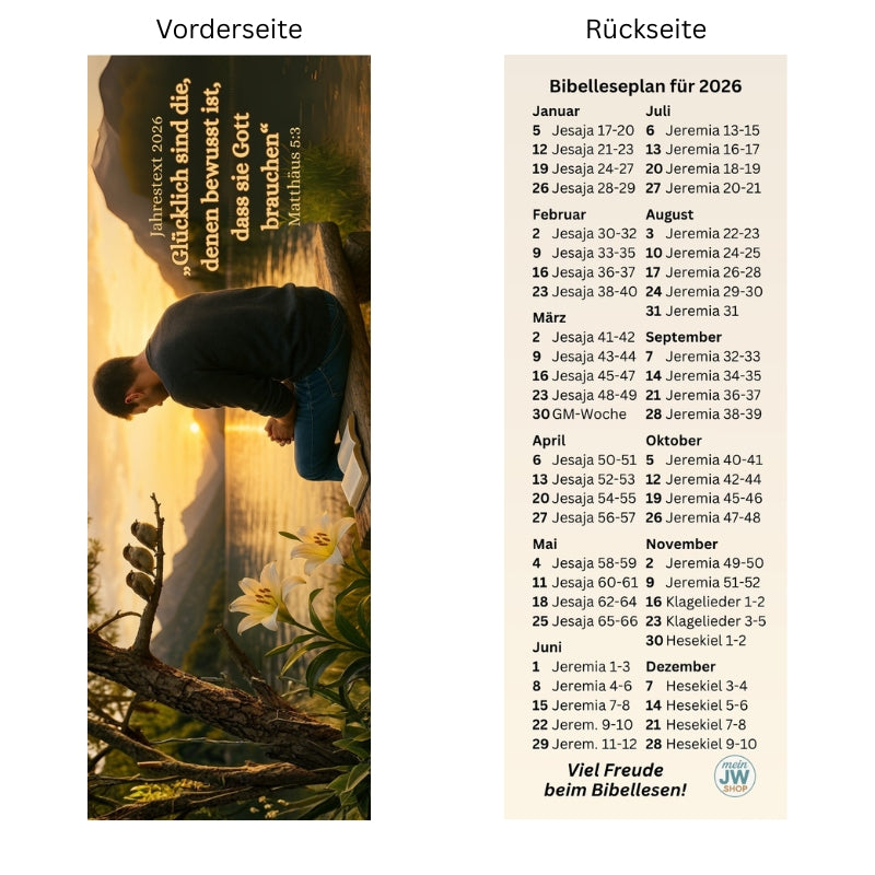 10 Lesezeichen Jahrestext 2026 mit Bibelleseplan