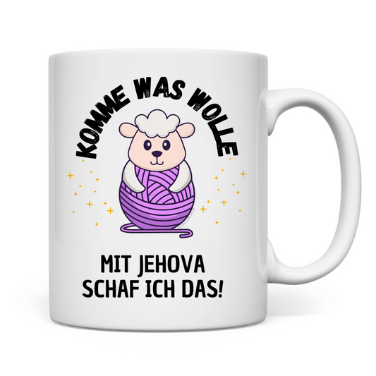 Komme was wolle - JW Tasse Geschenk - 12 Farben
