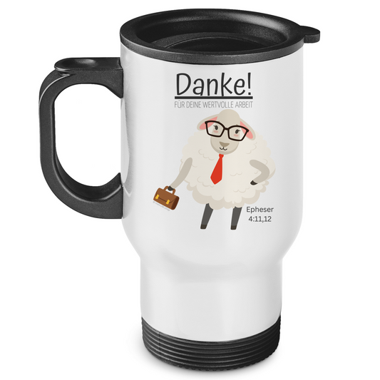 Danke für deine wertvolle Arbeit - JW Edelstahl-Thermobecher - 2 Farben
