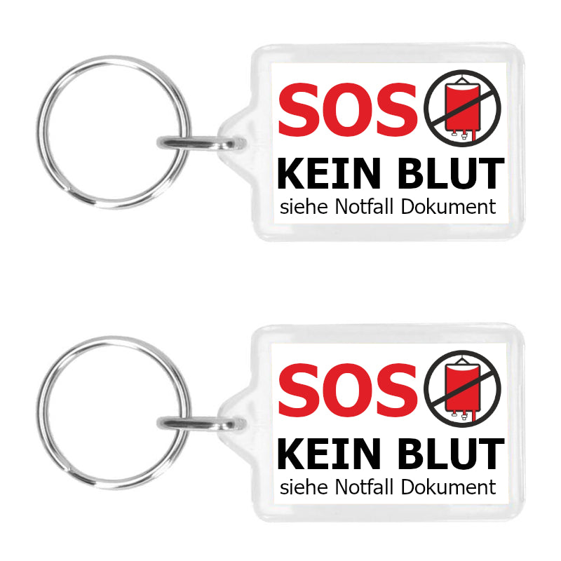 Schlüsselanhänger – KEIN BLUT - deutsch beidseitig