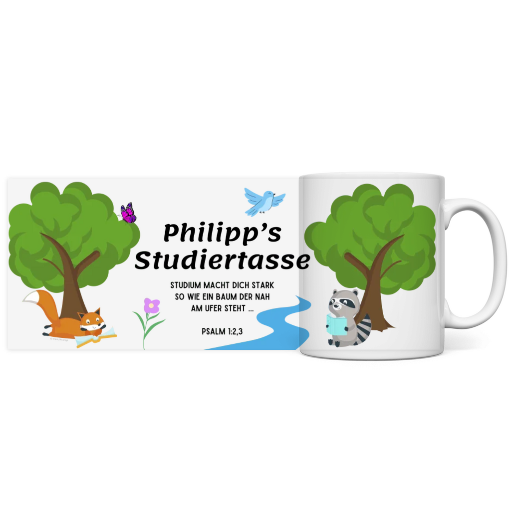 Studiertasse Psalm 1 - JW Geschenk - Personalisierbar