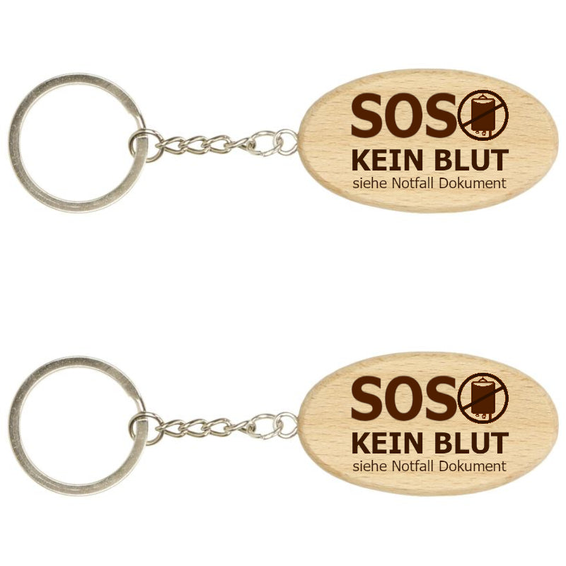 JW Anhänger - Holz mit Gravur - KEIN BLUT - beidseitig