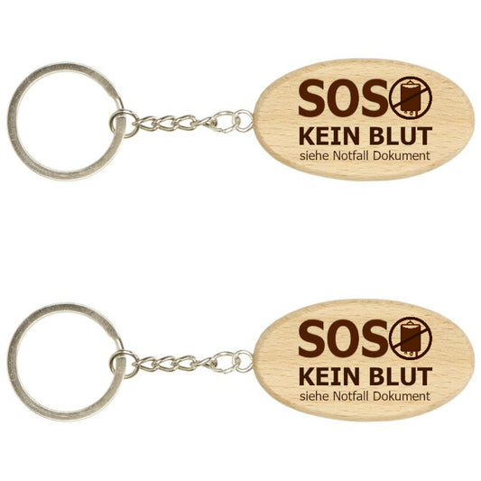 JW Anhänger - Holz mit Gravur - KEIN BLUT - beidseitig