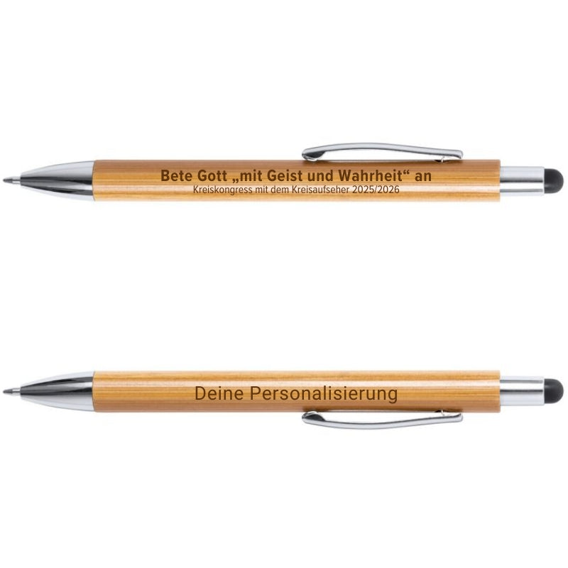 Holz Kugelschreiber mit Touch - Kreiskongress - personalisierbar