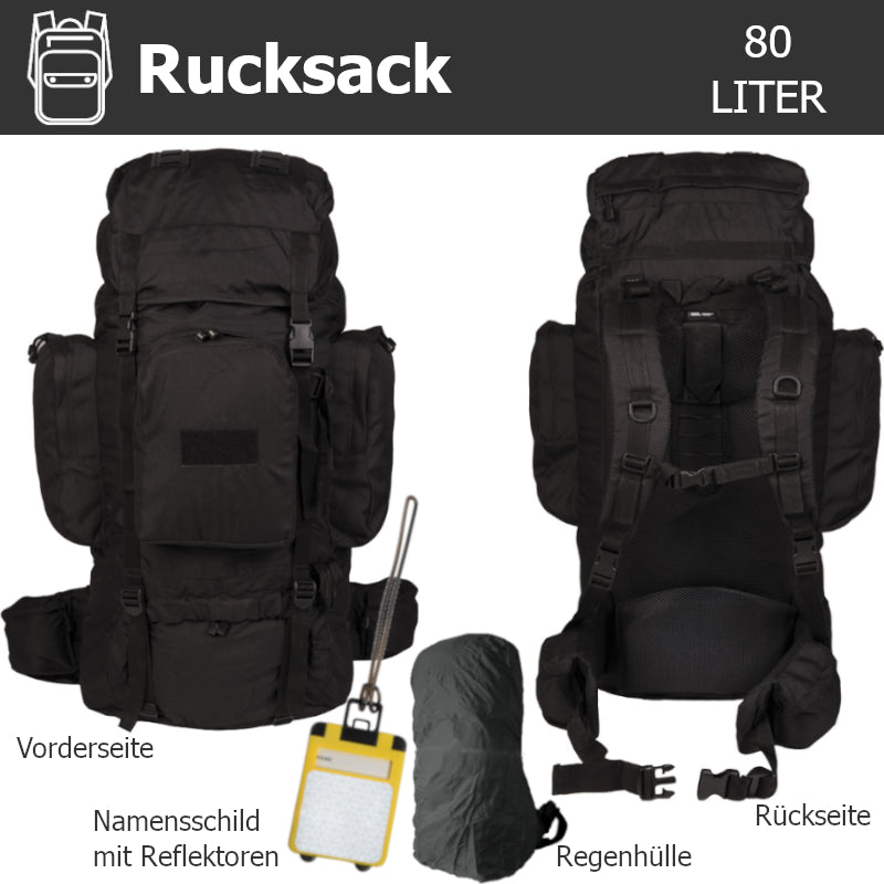 Fluchtrucksack KOMFORT-80 (Notfallrucksack für 1 Person)