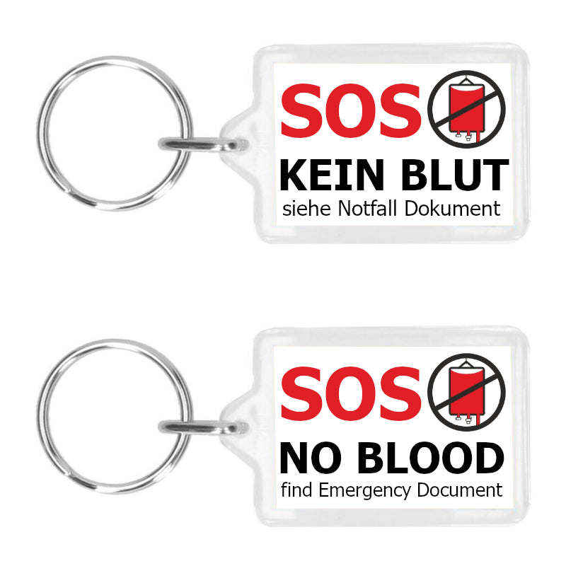 Schlüsselanhänger – KEIN BLUT - 2in1 deutsch und englisch