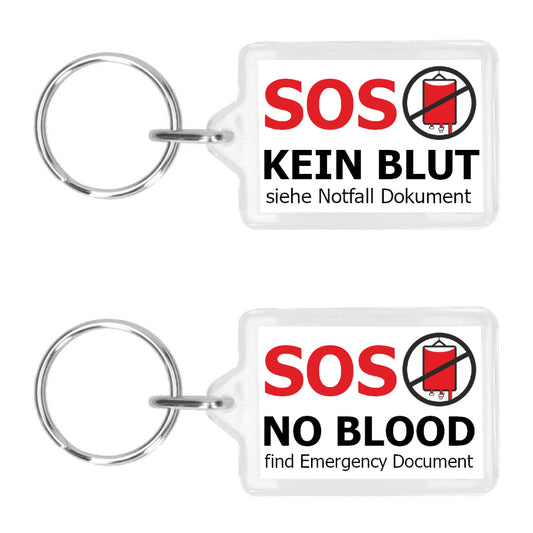 Schlüsselanhänger – KEIN BLUT - 2in1 deutsch und englisch