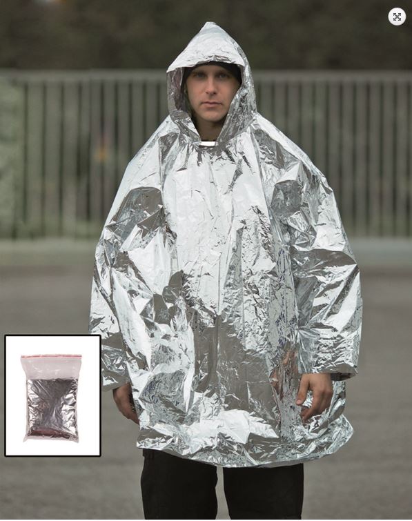 Survival Poncho Silber