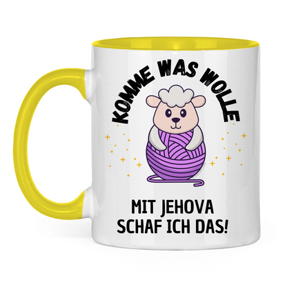 Komme was wolle - JW Tasse Geschenk - 12 Farben