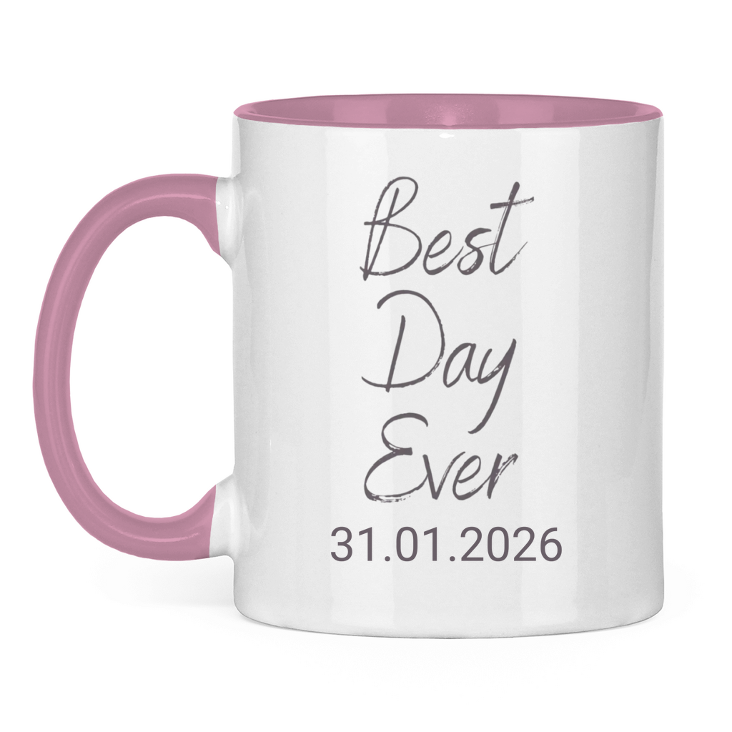 Best Day Ever - JW Tasse zur Taufe - Personalisierbar - 12 Farben