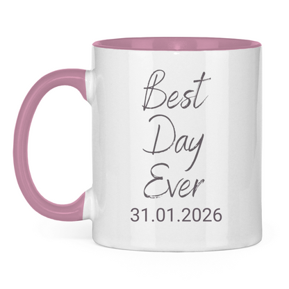 Best Day Ever - JW Tasse zur Taufe - Personalisierbar - 12 Farben
