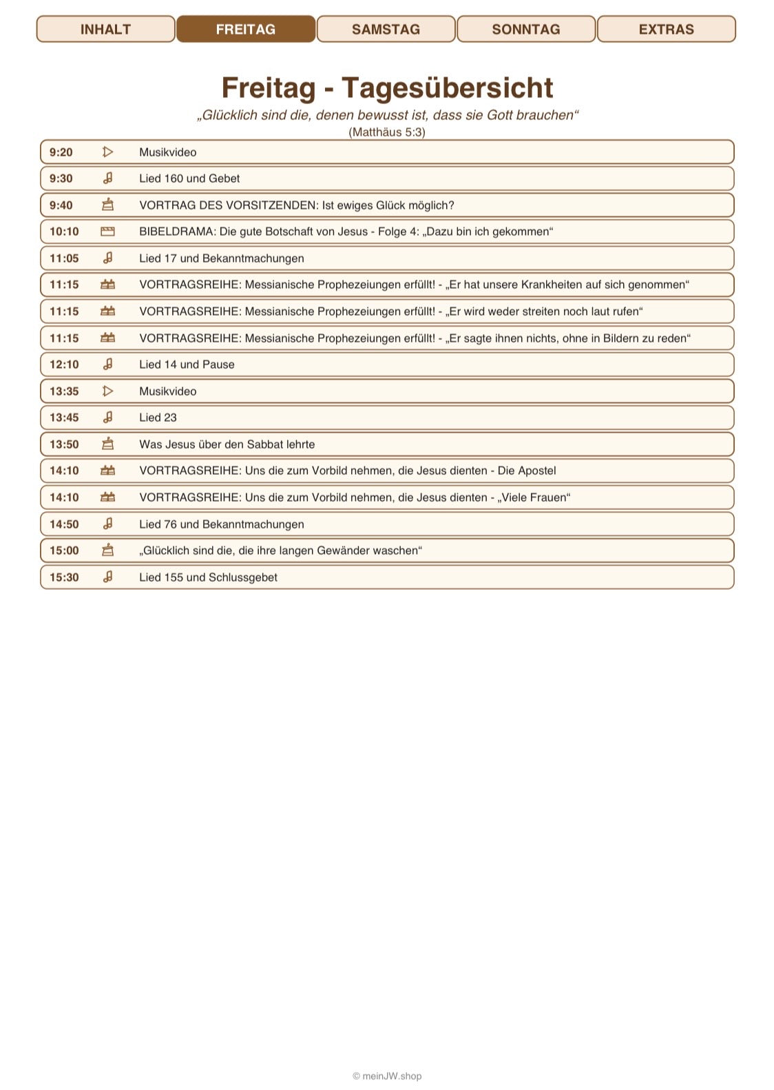 Digitales Notizbuch für den Regionalen Kongress 2026 - Ewiges Glück