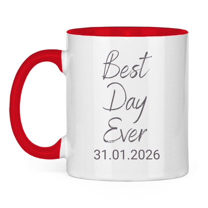 Best Day Ever - JW Tasse zur Taufe - Personalisierbar - 12 Farben