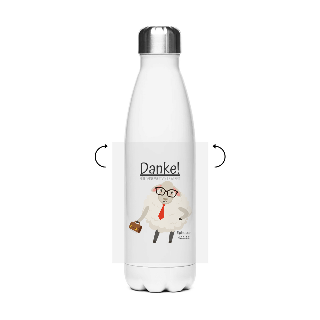 Danke für deine wertvolle Arbeit - JW Edelstahl-Thermoflasche - 7 Farben