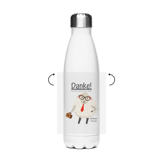 Danke für deine wertvolle Arbeit - JW Edelstahl-Thermoflasche - 7 Farben