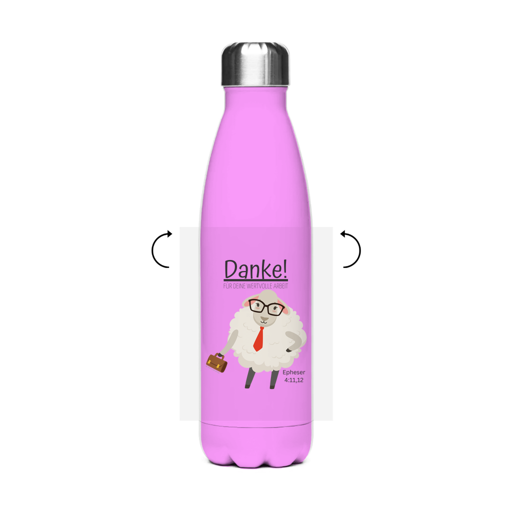 Danke für deine wertvolle Arbeit - JW Edelstahl-Thermoflasche - 7 Farben
