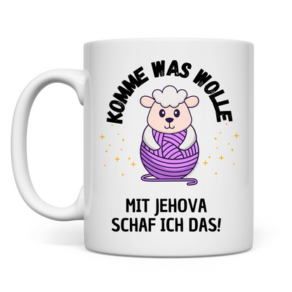 Komme was wolle - JW Tasse Geschenk - 12 Farben