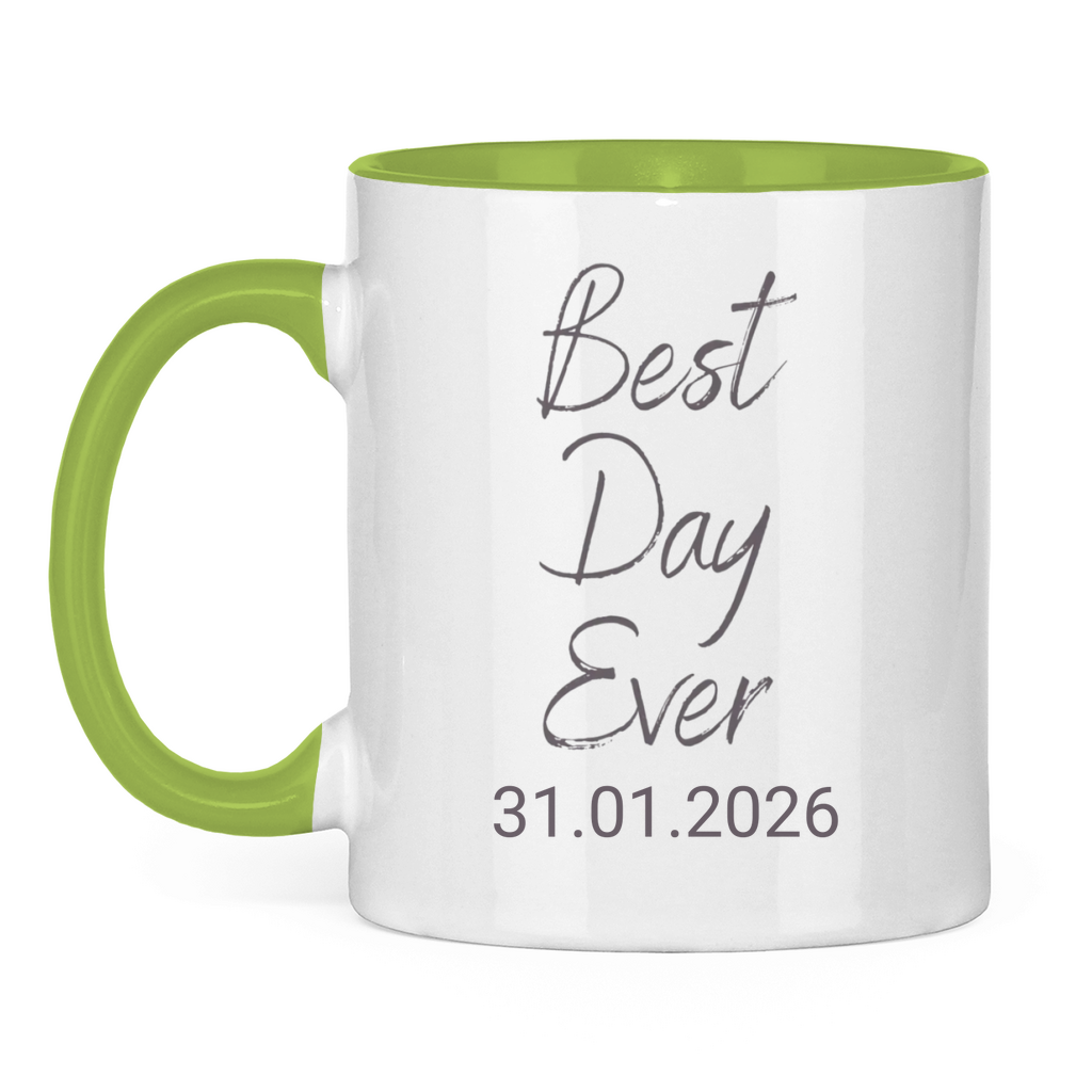 Best Day Ever - JW Tasse zur Taufe - Personalisierbar - 12 Farben