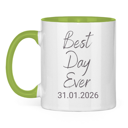Best Day Ever - JW Tasse zur Taufe - Personalisierbar - 12 Farben