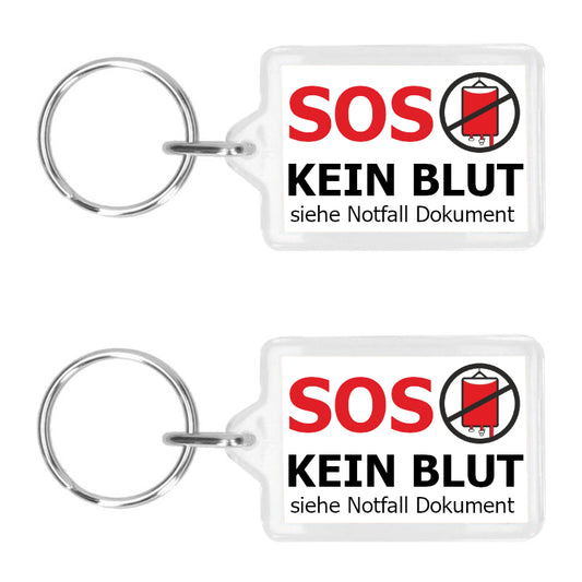 Schlüsselanhänger – KEIN BLUT - deutsch beidseitig