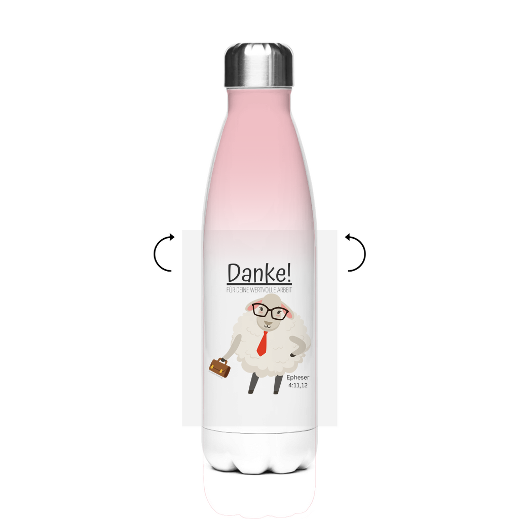Danke für deine wertvolle Arbeit - JW Edelstahl-Thermoflasche - 7 Farben