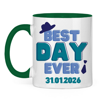 Best Day Ever - Blau - JW Tasse zur Taufe - Personalisierbar - 12 Farben