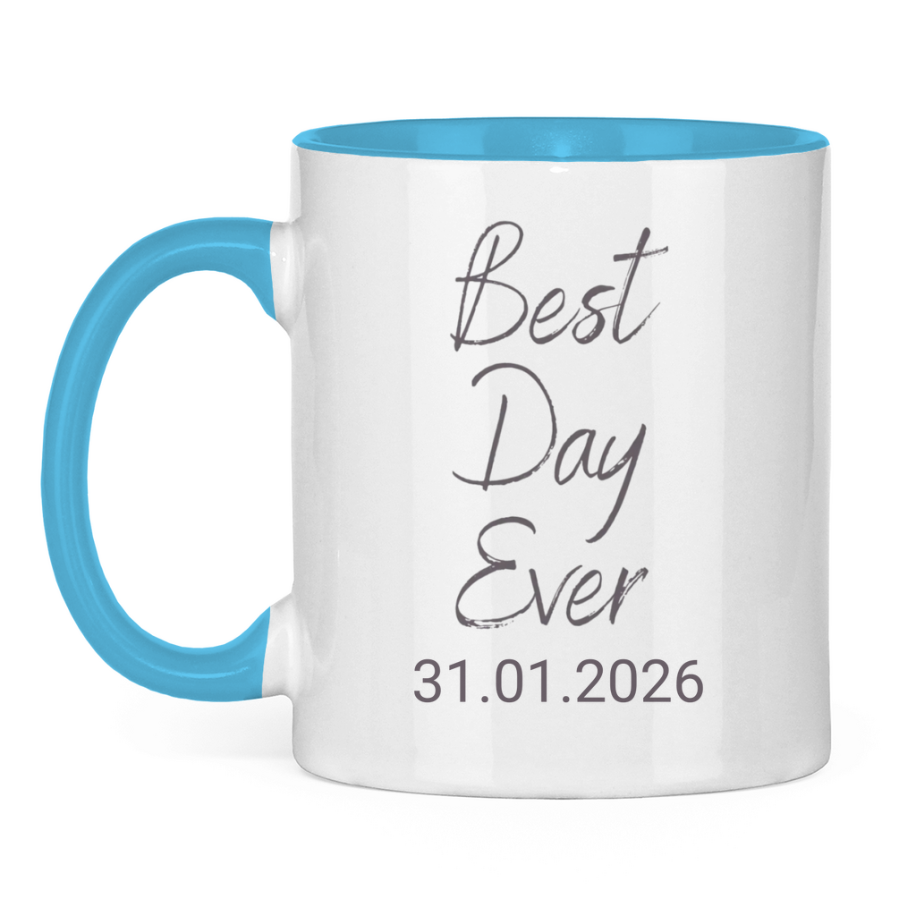 Best Day Ever - JW Tasse zur Taufe - Personalisierbar - 12 Farben