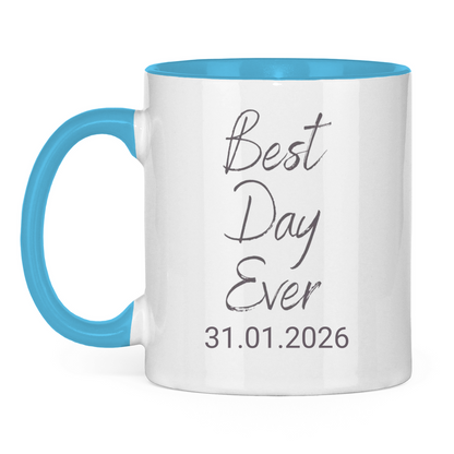 Best Day Ever - JW Tasse zur Taufe - Personalisierbar - 12 Farben