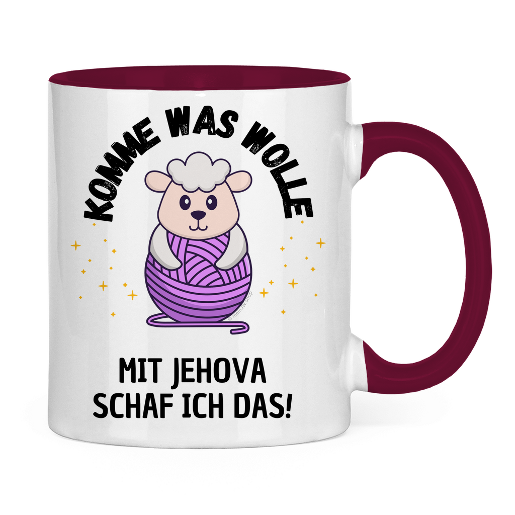 Komme was wolle - JW Tasse Geschenk - 12 Farben