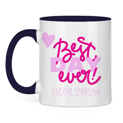 Best Day Ever - Rot - JW Tasse zur Taufe - Personalisierbar - 12 Farben