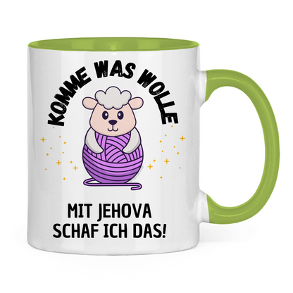 Komme was wolle - JW Tasse Geschenk - 12 Farben