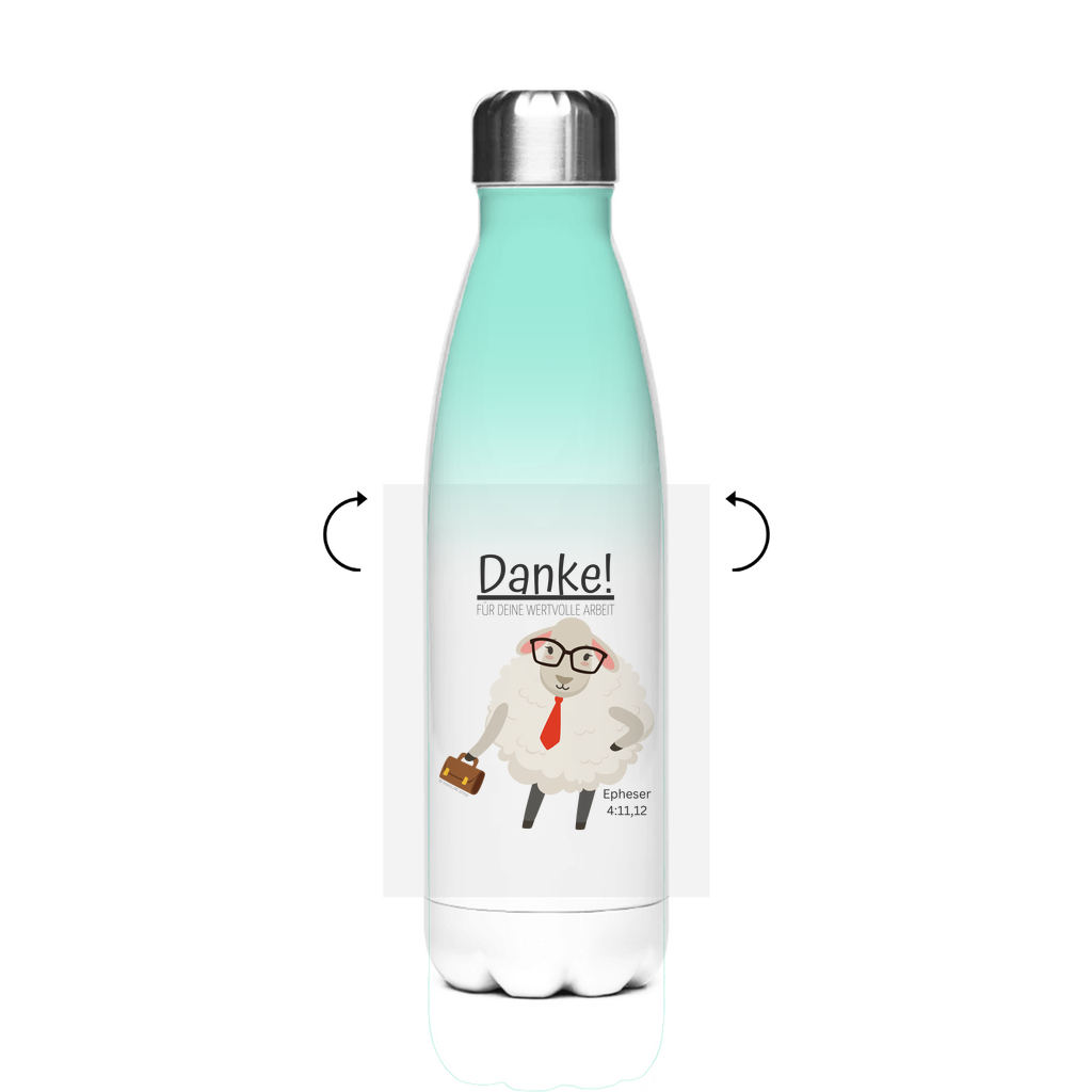 Danke für deine wertvolle Arbeit - JW Edelstahl-Thermoflasche - 7 Farben
