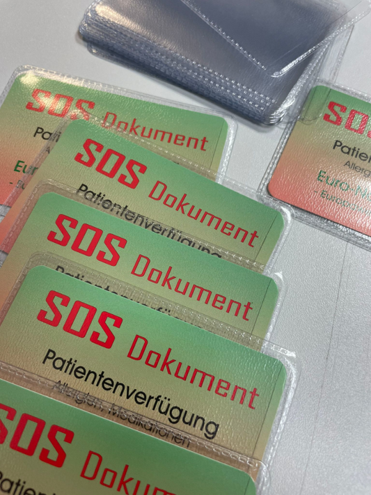 transparente Schutzhülle für Patientenverfügung