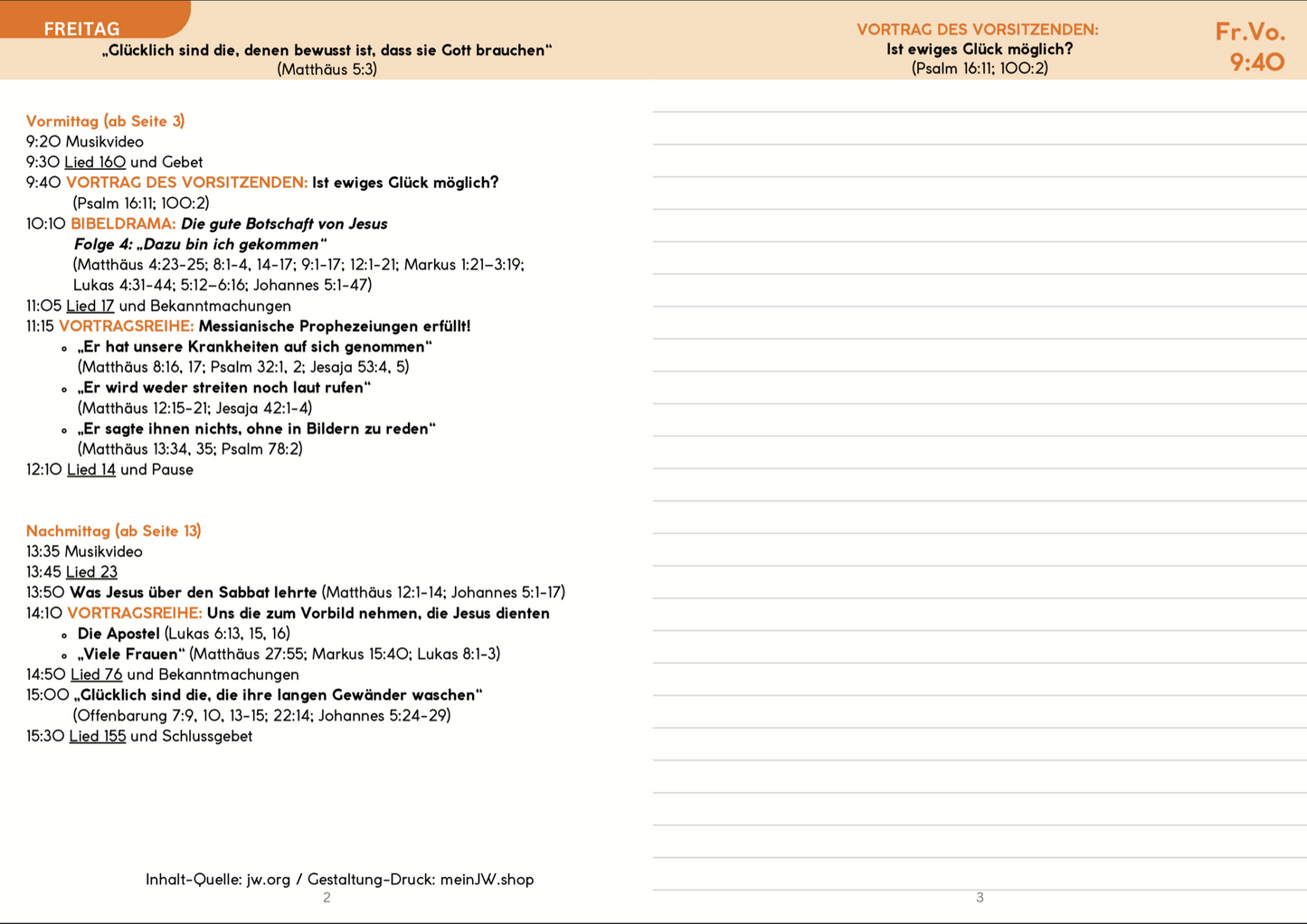 Notizbuch - Regionaler Kongress 2026 - Ewiges Glück