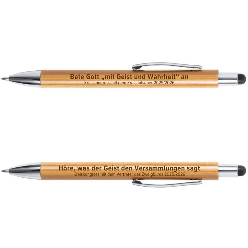 Holz Kugelschreiber mit Touch - Kreiskongress - personalisierbar
