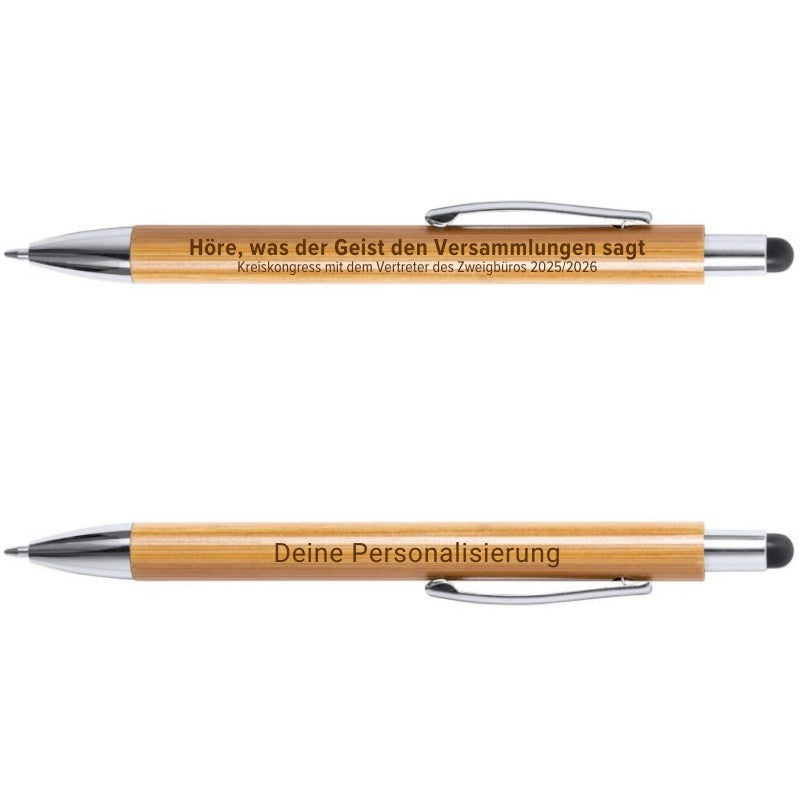 Holz Kugelschreiber mit Touch - Kreiskongress - personalisierbar