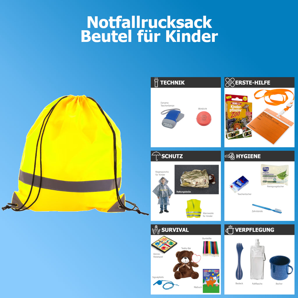 Notfallrucksack - Beutel für Kinder