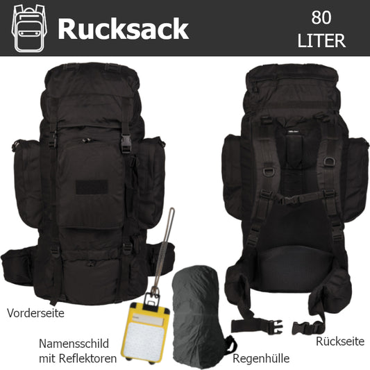 Fluchtrucksack KOMFORT-80 (Notfallrucksack für 1 Person)
