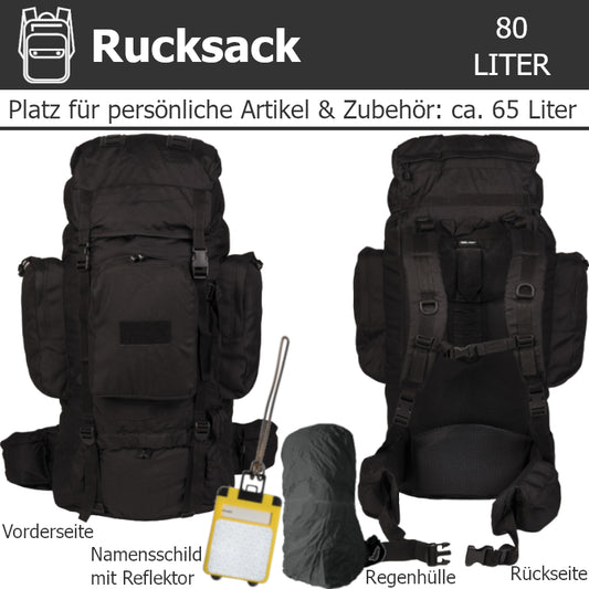 Fluchtrucksack KOMPLETT-80 (Notfallrucksack für 1 Person)