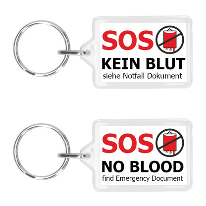 Schlüsselanhänger – KEIN BLUT - 2in1 deutsch und englisch