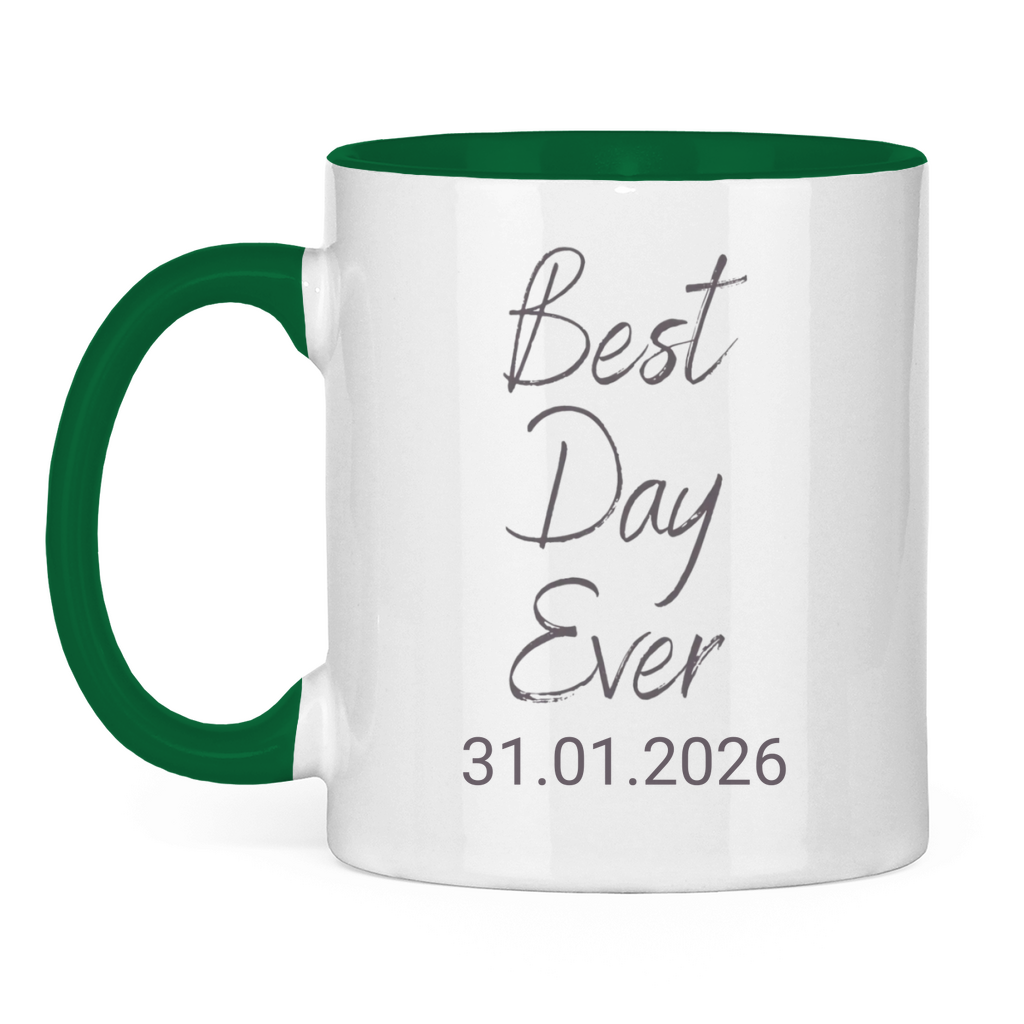 Best Day Ever - JW Tasse zur Taufe - Personalisierbar - 12 Farben