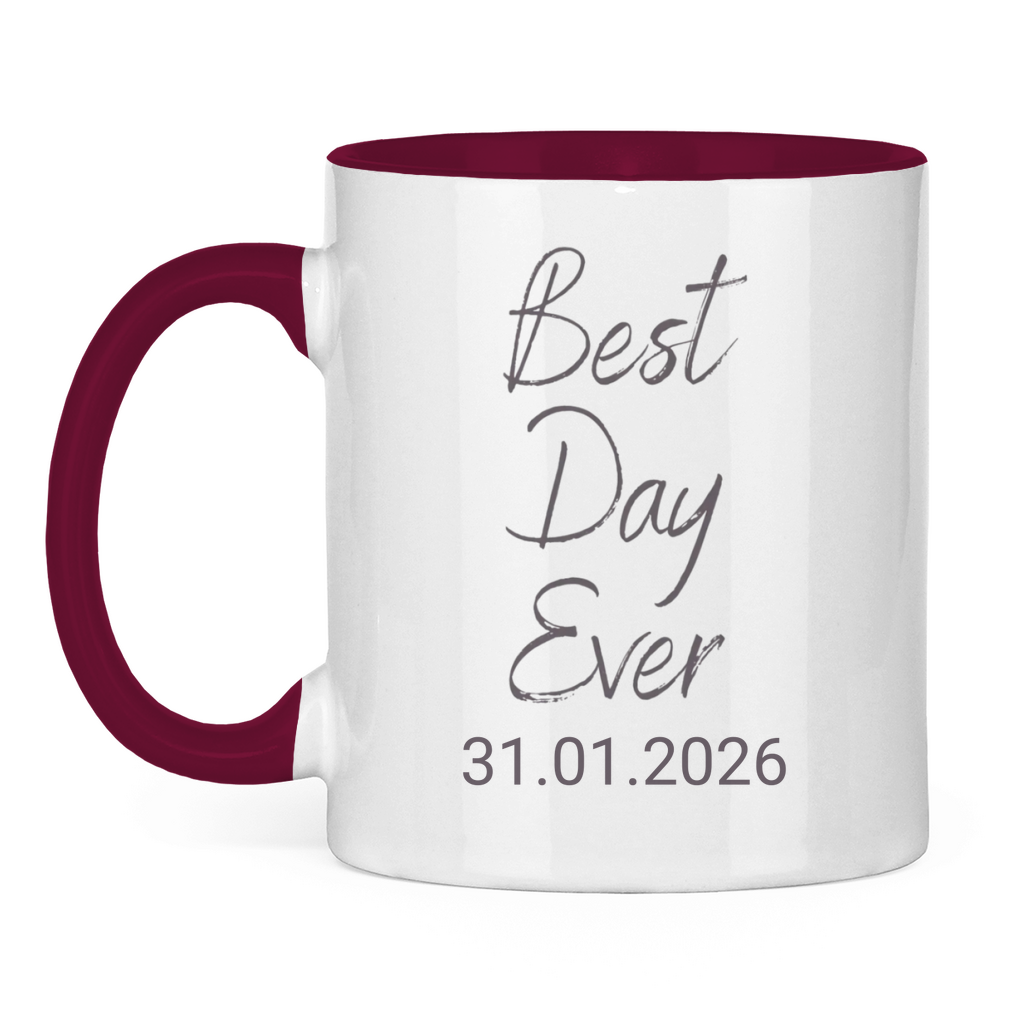 Best Day Ever - JW Tasse zur Taufe - Personalisierbar - 12 Farben