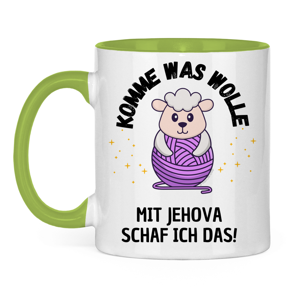 Komme was wolle - JW Tasse Geschenk - 12 Farben