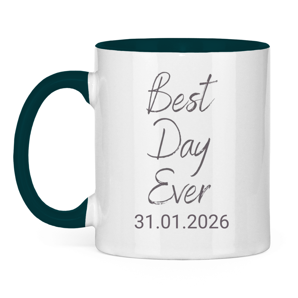 Best Day Ever - JW Tasse zur Taufe - Personalisierbar - 12 Farben