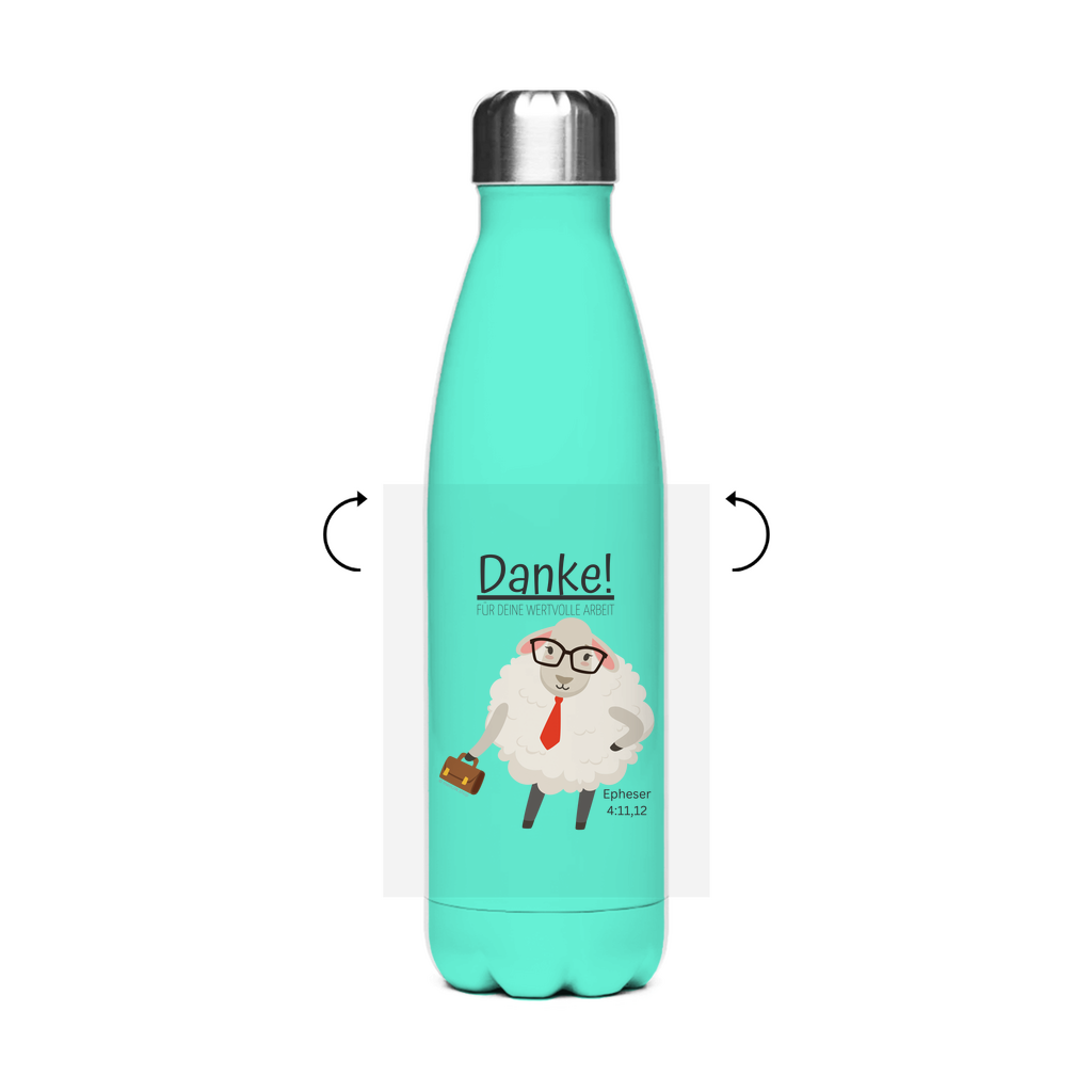 Danke für deine wertvolle Arbeit - JW Edelstahl-Thermoflasche - 7 Farben