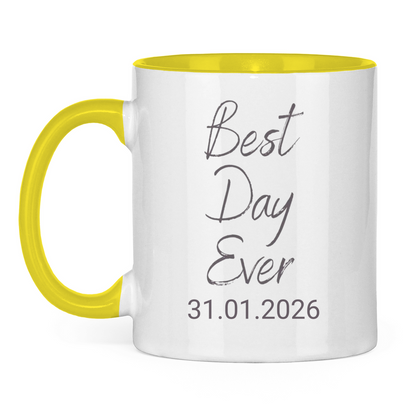 Best Day Ever - JW Tasse zur Taufe - Personalisierbar - 12 Farben