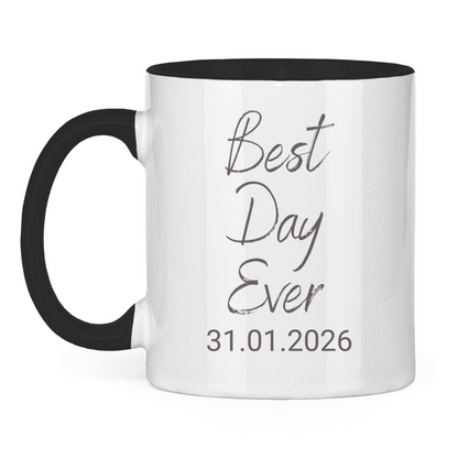 Best Day Ever - JW Tasse zur Taufe - Personalisierbar - 12 Farben