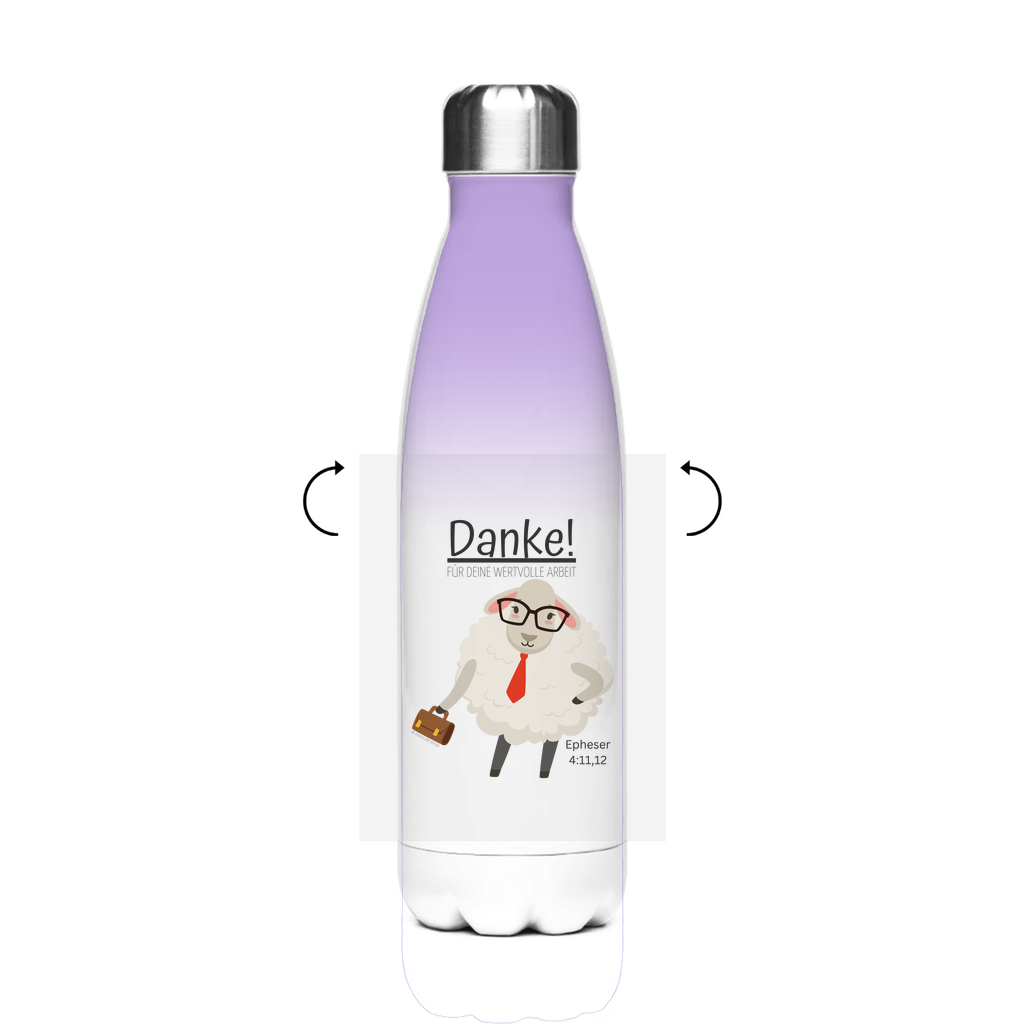 Danke für deine wertvolle Arbeit - JW Edelstahl-Thermoflasche - 7 Farben
