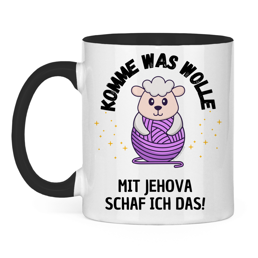 Komme was wolle - JW Tasse Geschenk - 12 Farben