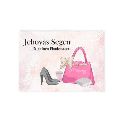 Postkarte zum Pionierdienst Start - Jehovas Segen (Schwester)
